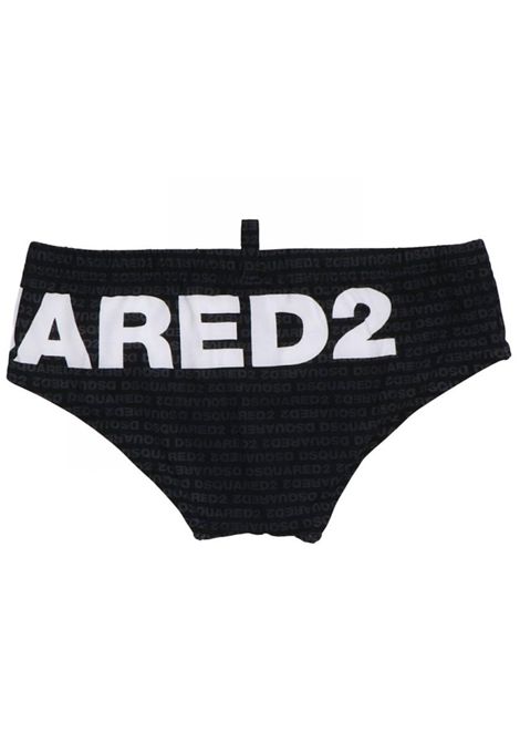Costume Dsquared2  Swimwear uomo D7B2E5940010 nero bianco monogramma DSQUARED2 SWIMWEAR | Costumi | D7B2E5940010